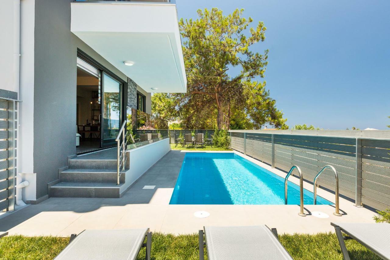Nisos Villa, Pool & Heated Spawhirlpool, Walking To Beach, By Thinkvilla Sfáka Exterior foto