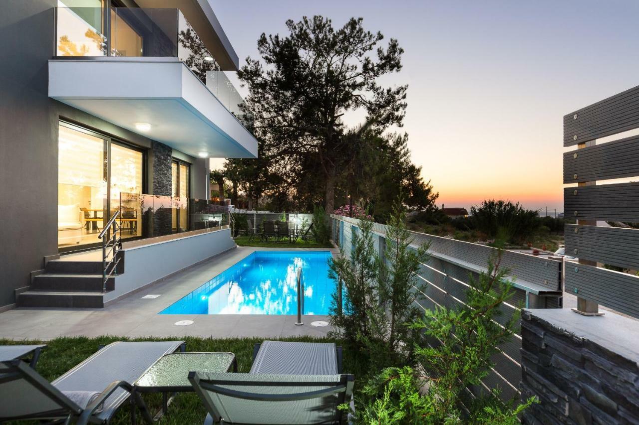 Nisos Villa, Pool & Heated Spawhirlpool, Walking To Beach, By Thinkvilla Sfáka Exterior foto